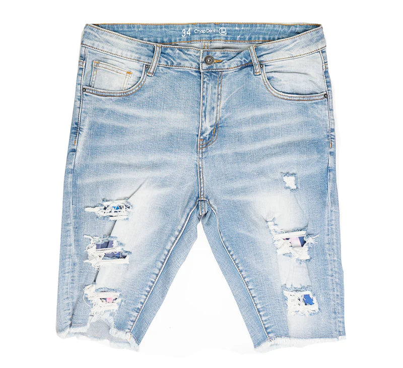 CRYSP DENIM CUT OFF SHORT