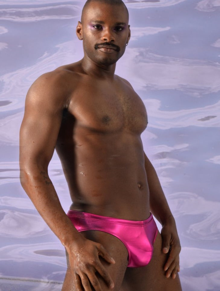 METALLIC SWIM BRIEF