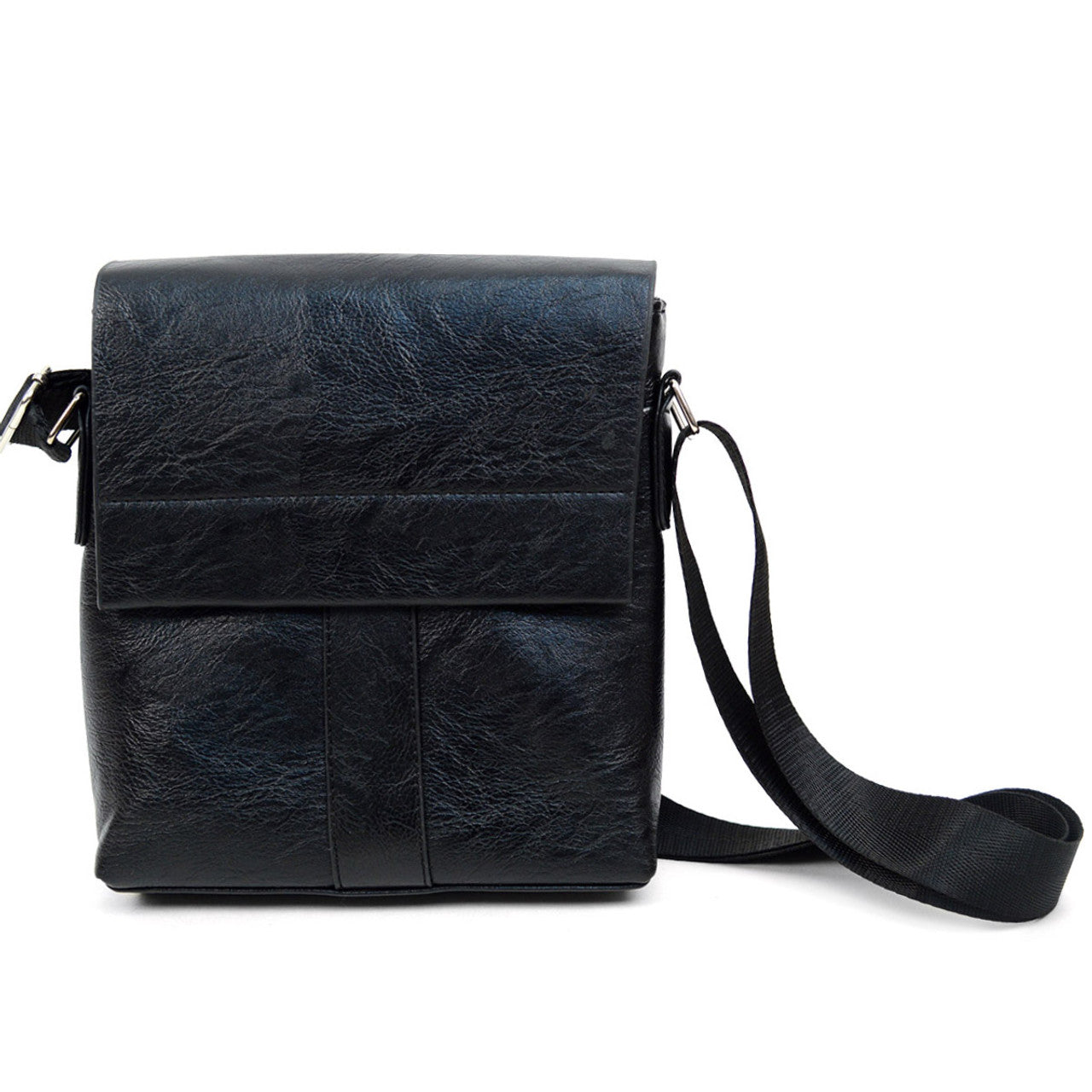 PU LEATHER SMALL CROSSBODY MESSENGER BAG