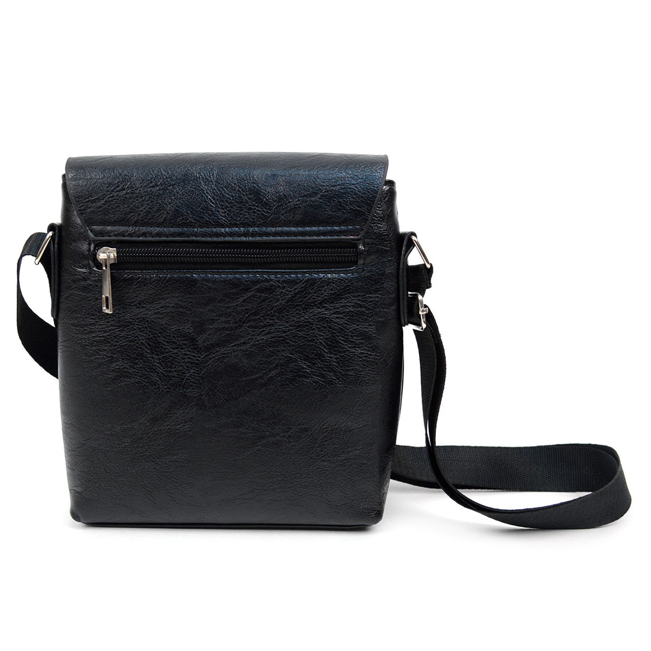 PU LEATHER SMALL CROSSBODY MESSENGER BAG