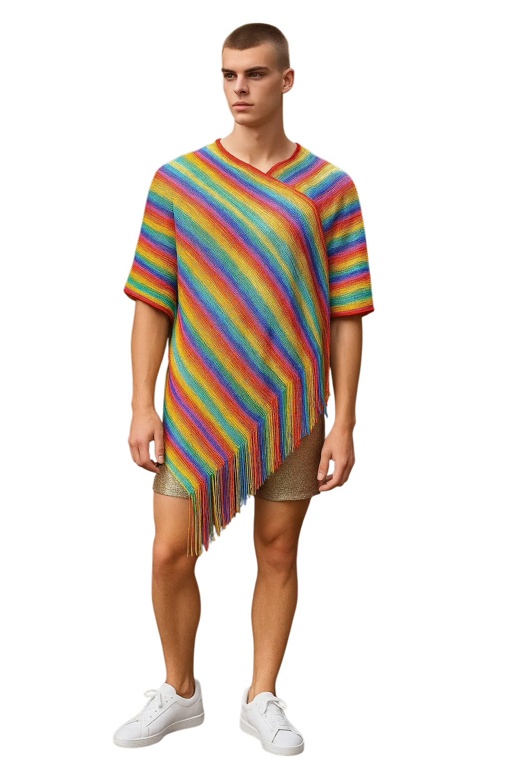 RAINBOW GLITTER PONCHO