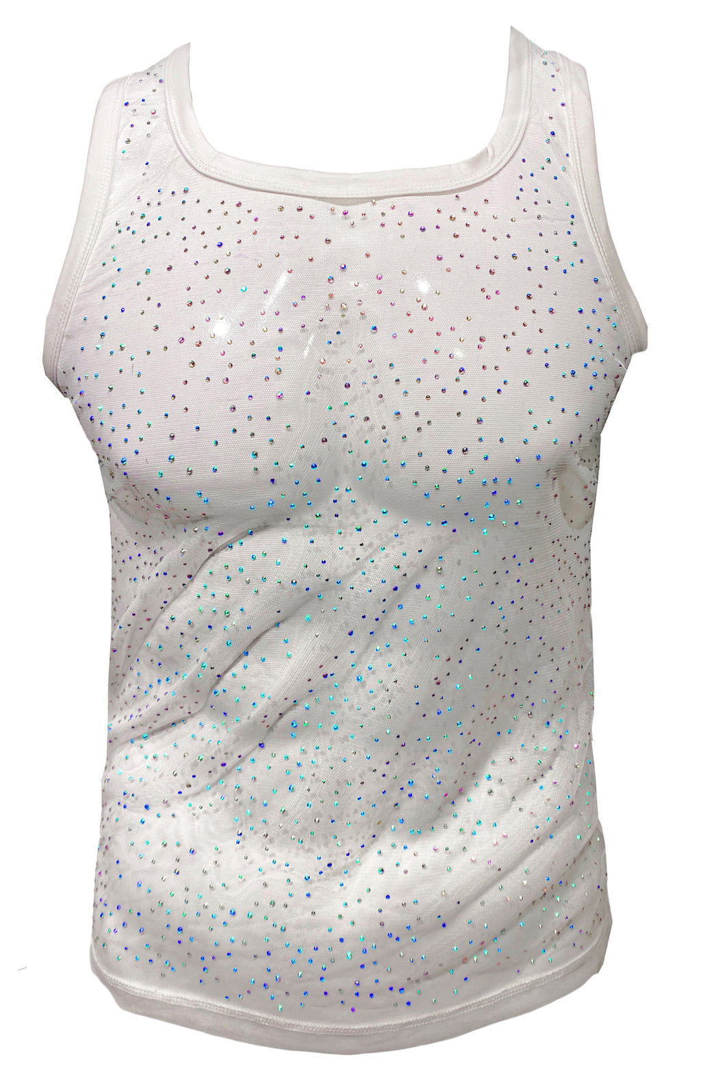 RHINESTONE MESH TANK TOP