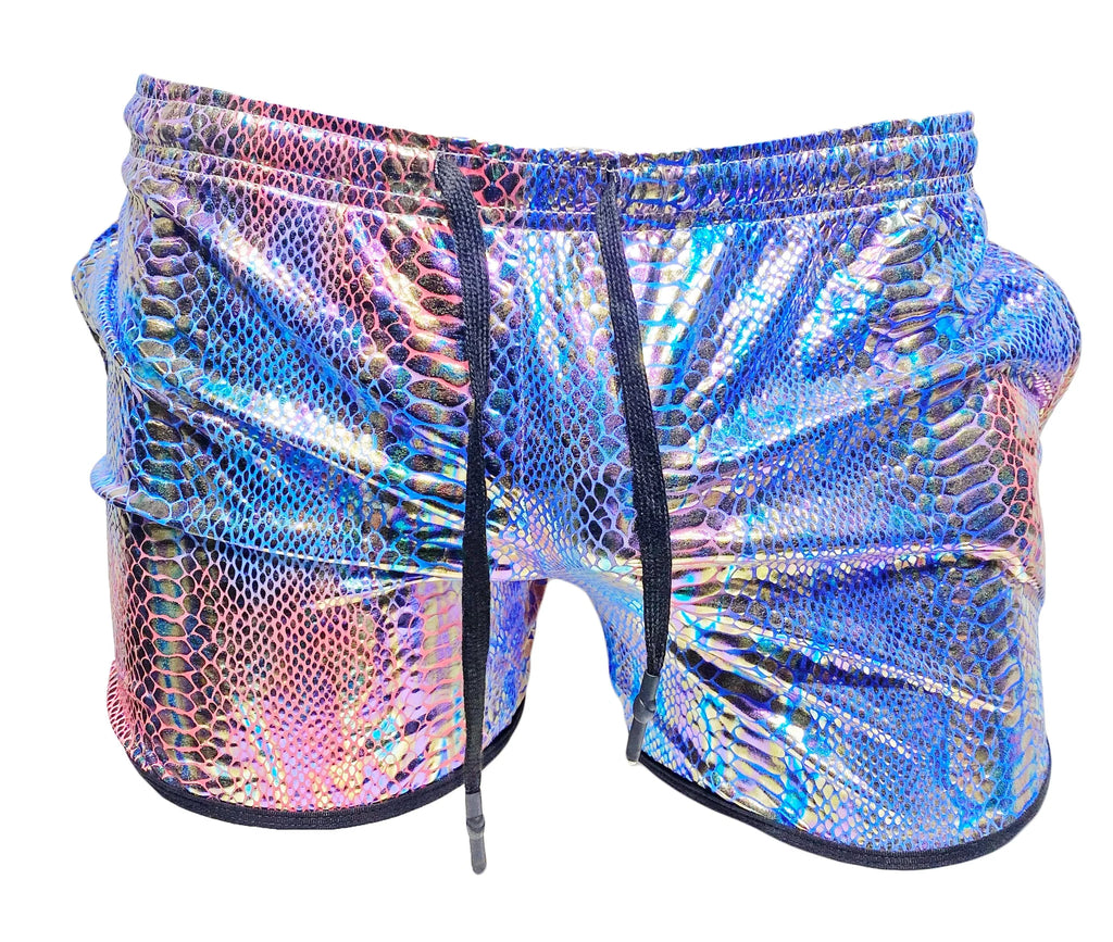 METALLIC SNAKE POCKET SHORTS