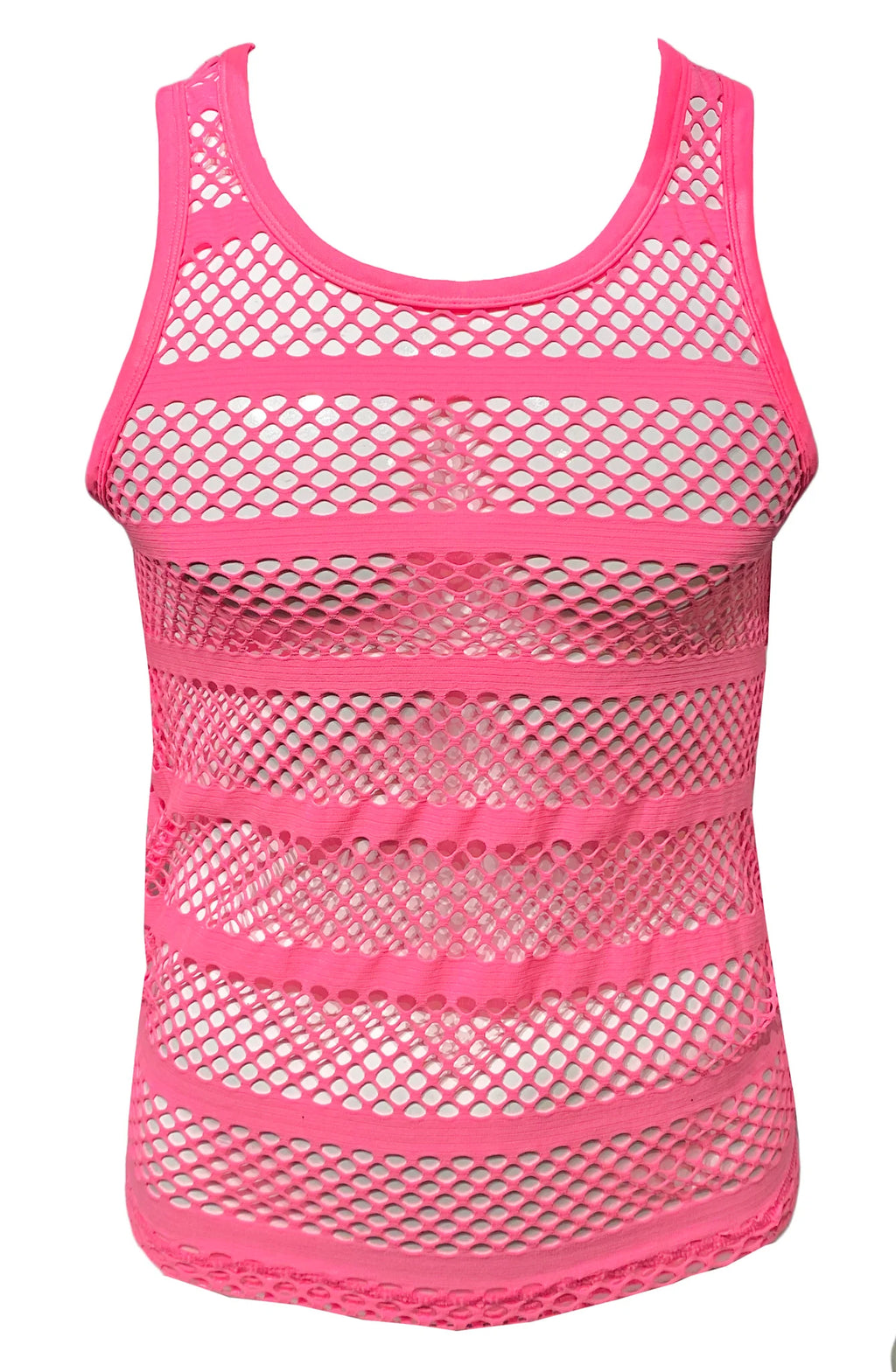 STRIPED FISHNET TANK TOP