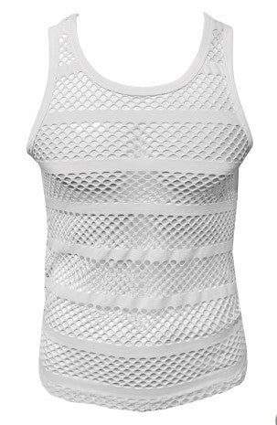 STRIPED FISHNET TANK TOP