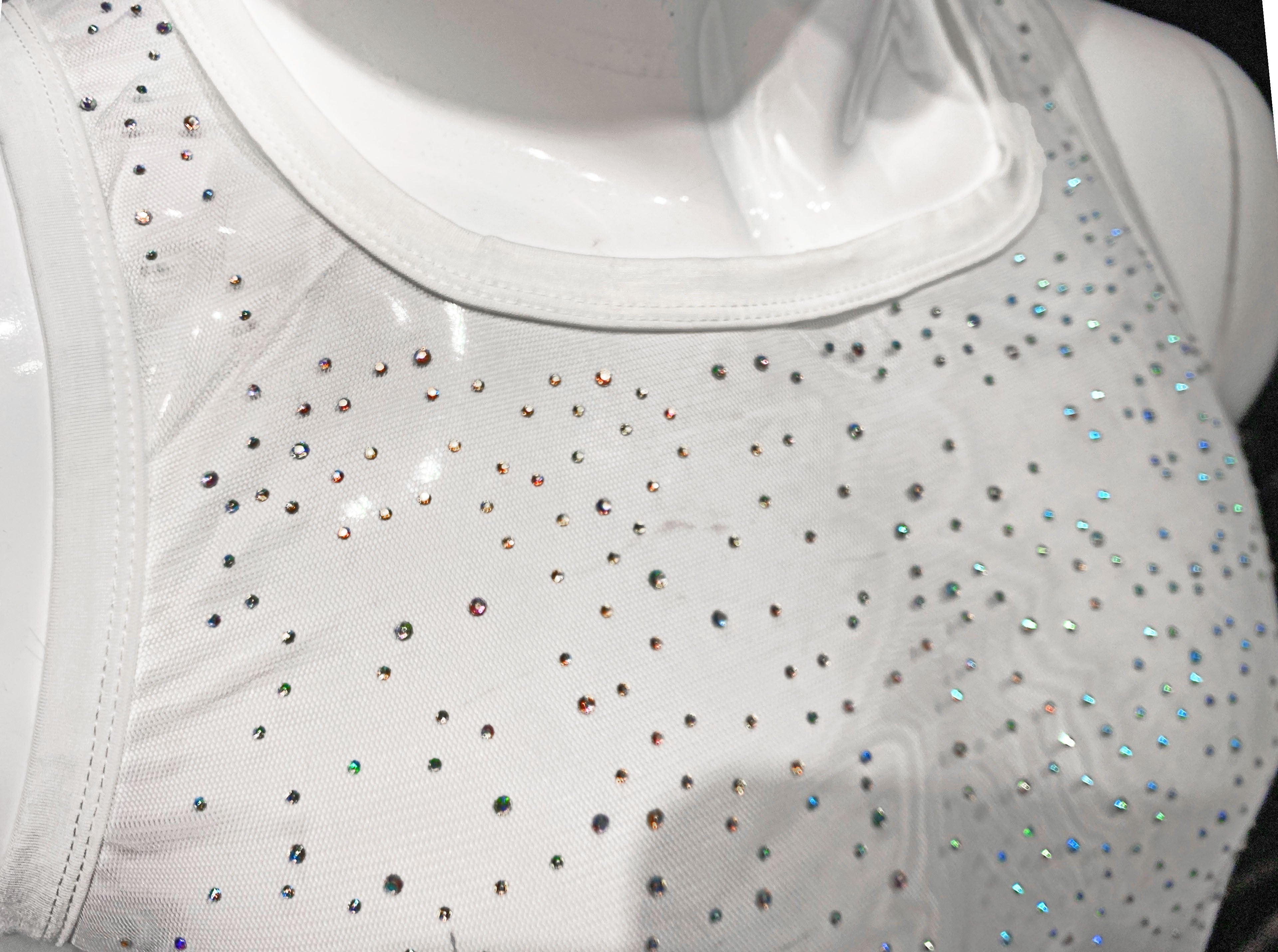 RHINESTONE MESH TANK TOP