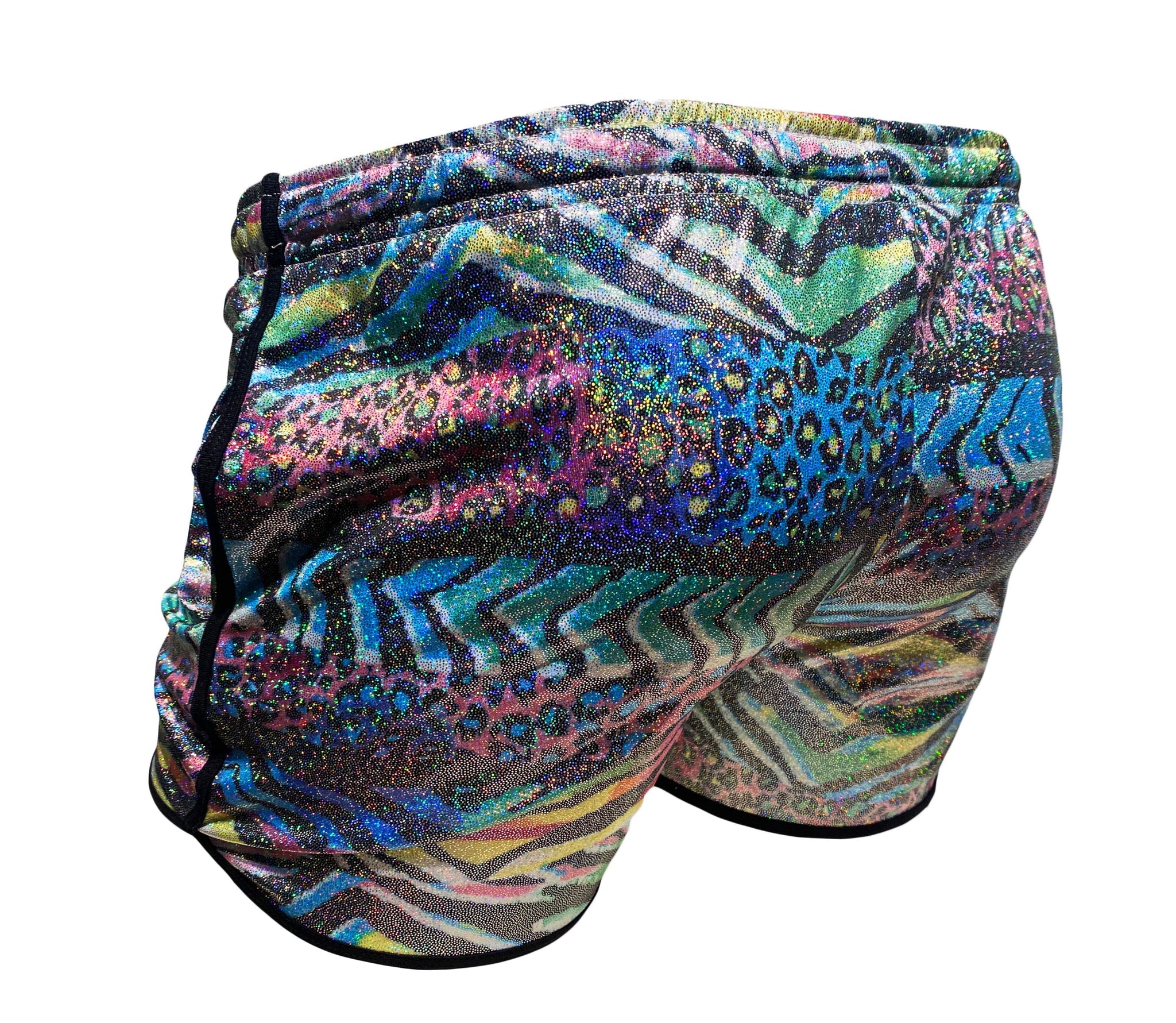 METALLIC ZEBRA POCKET SHORTS