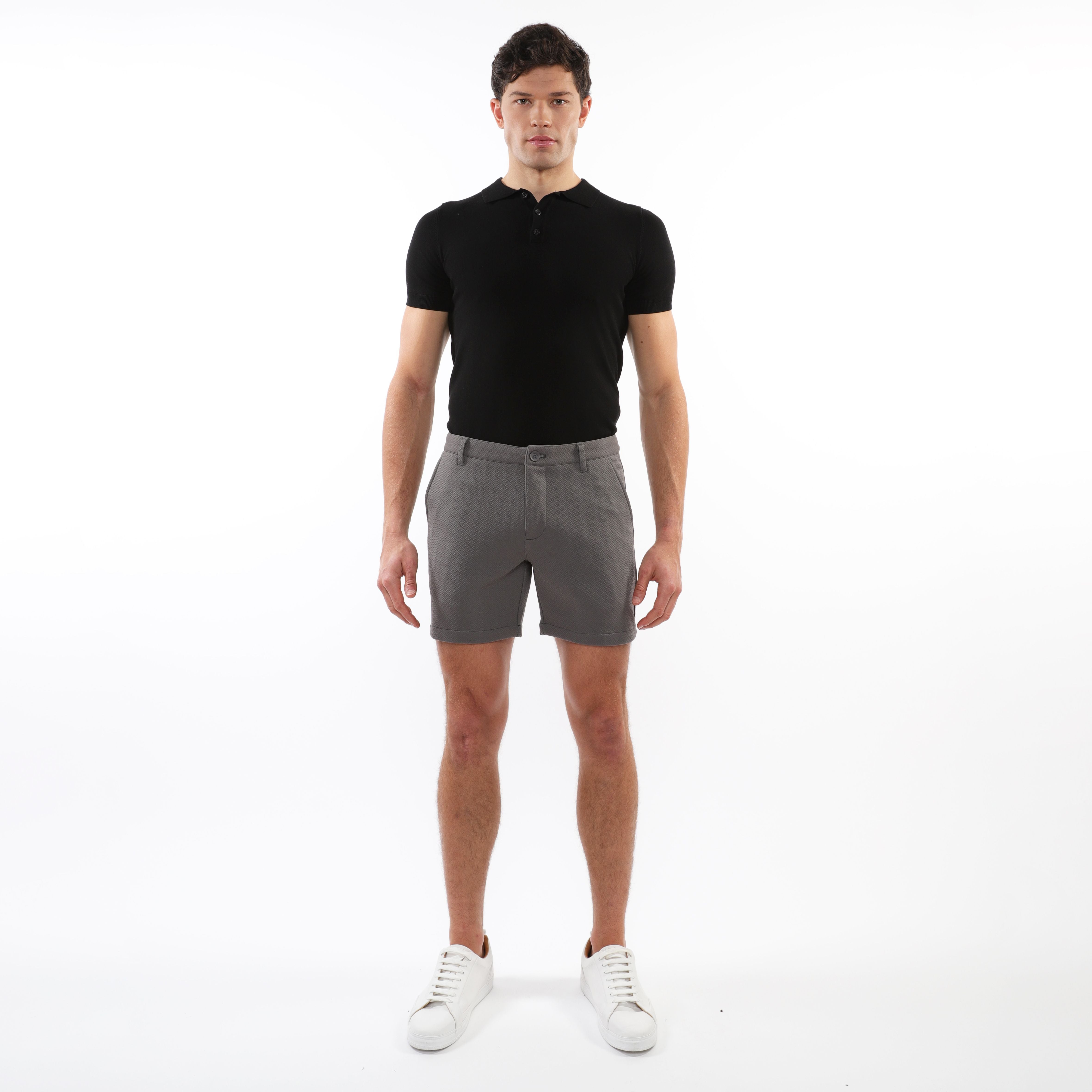 TEXTURED STRETCH KNIT CHINO SHORTS