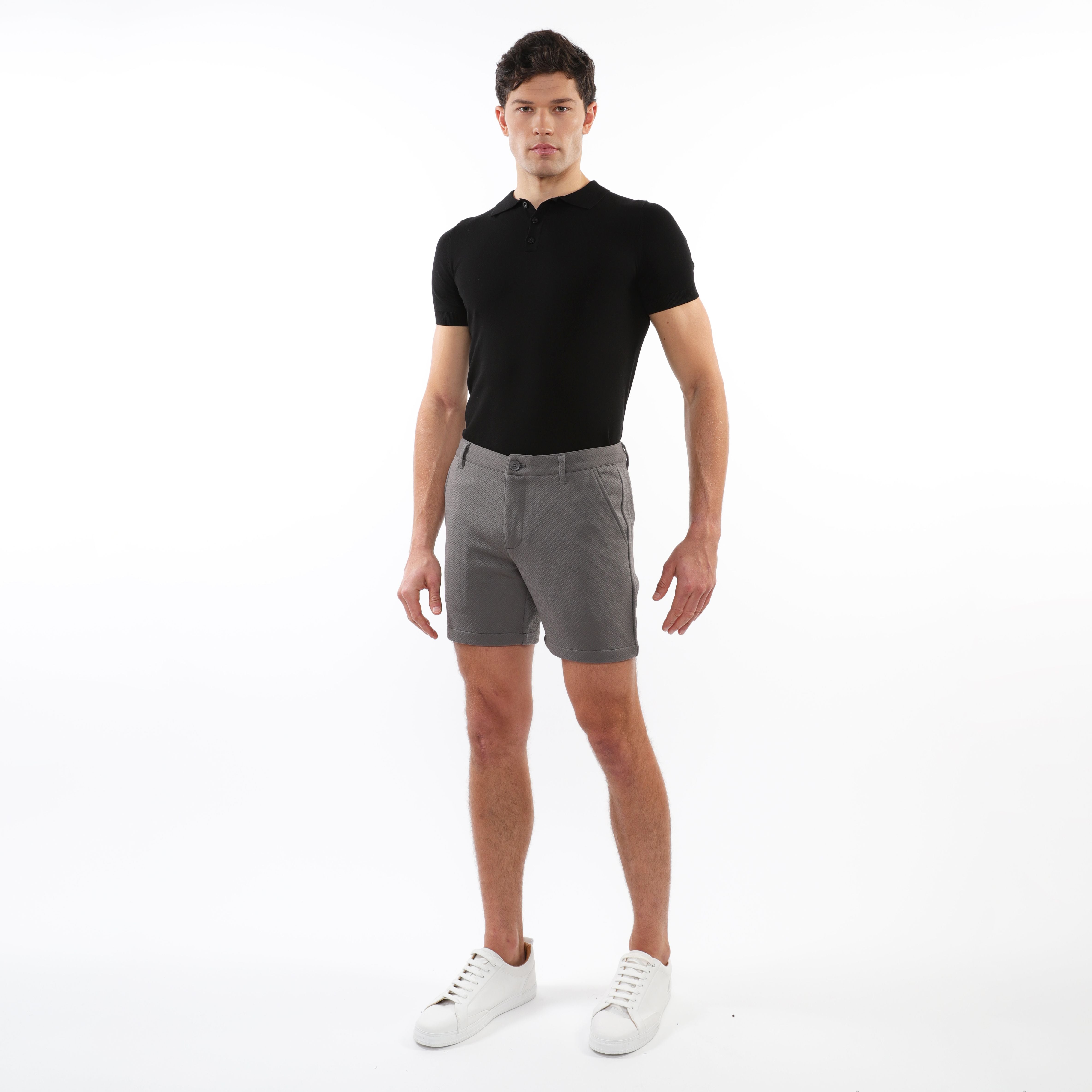 TEXTURED STRETCH KNIT CHINO SHORTS