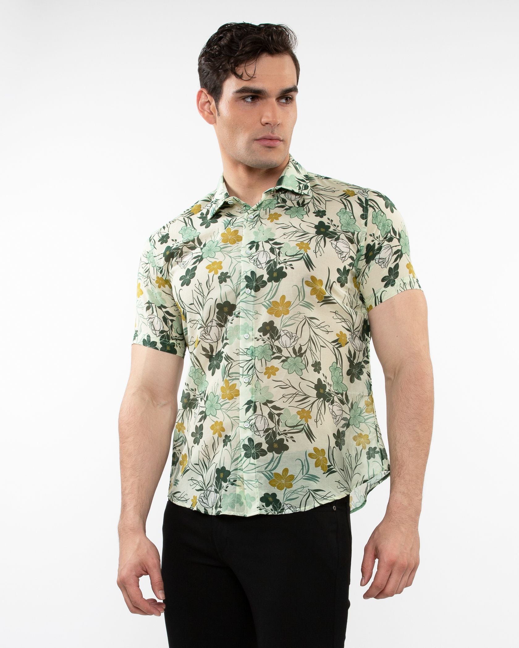 LIGHTWEIGHT COTTON SILK S/S SHIRT