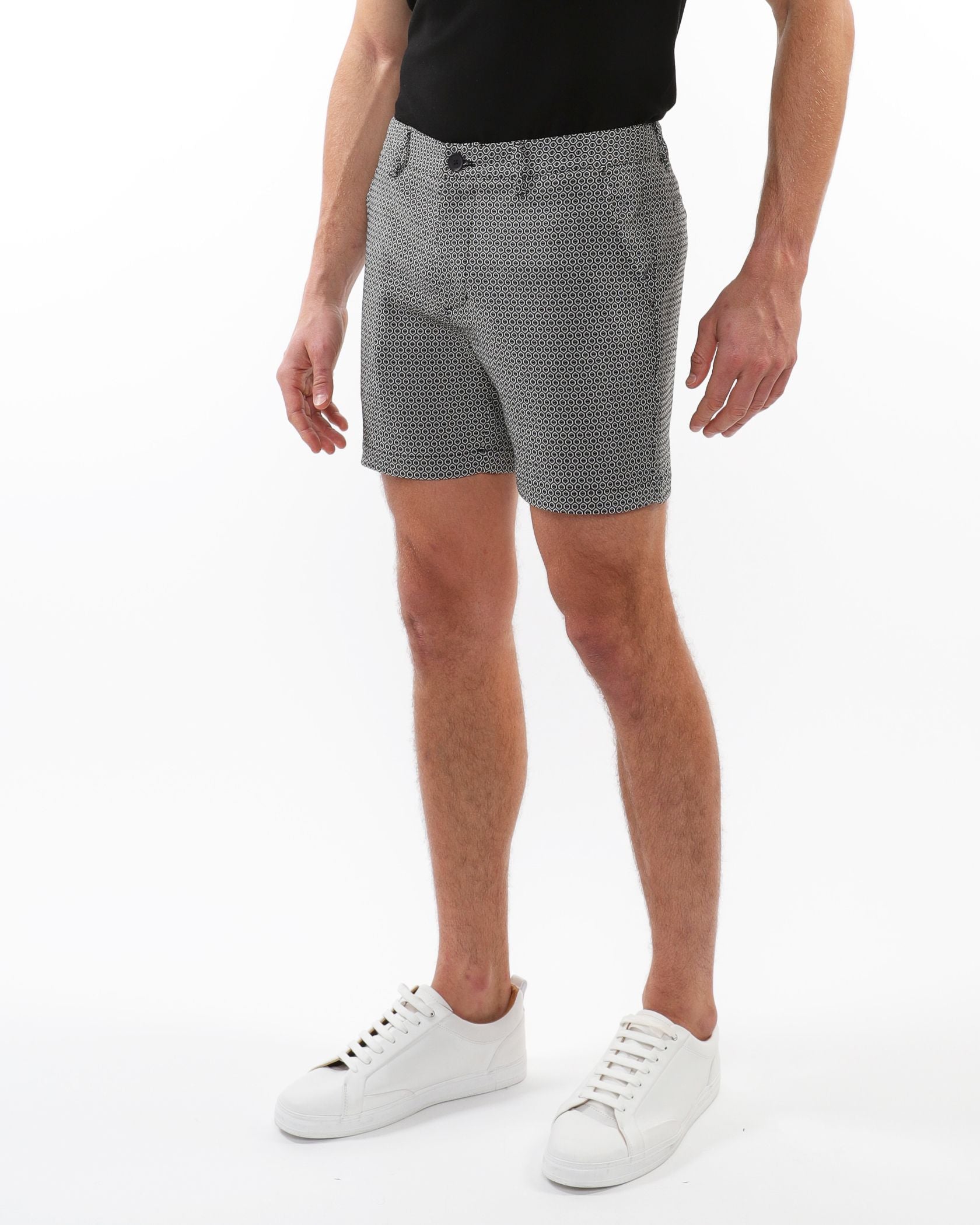 TEXTURED JACQUARD STRETCH CHINO SHORTS