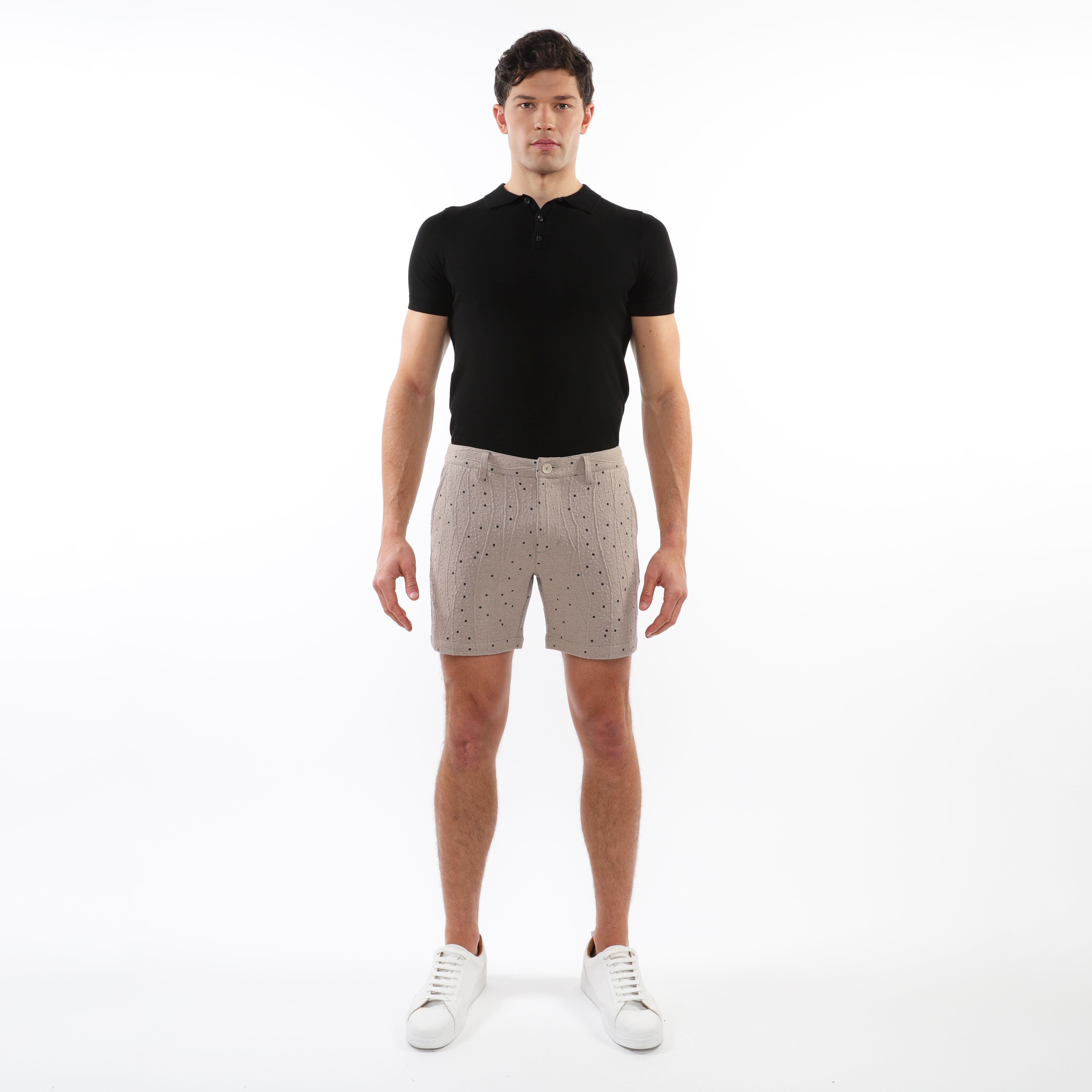 TEXTURED JACQUARD STRETCH CHINO SHORTS