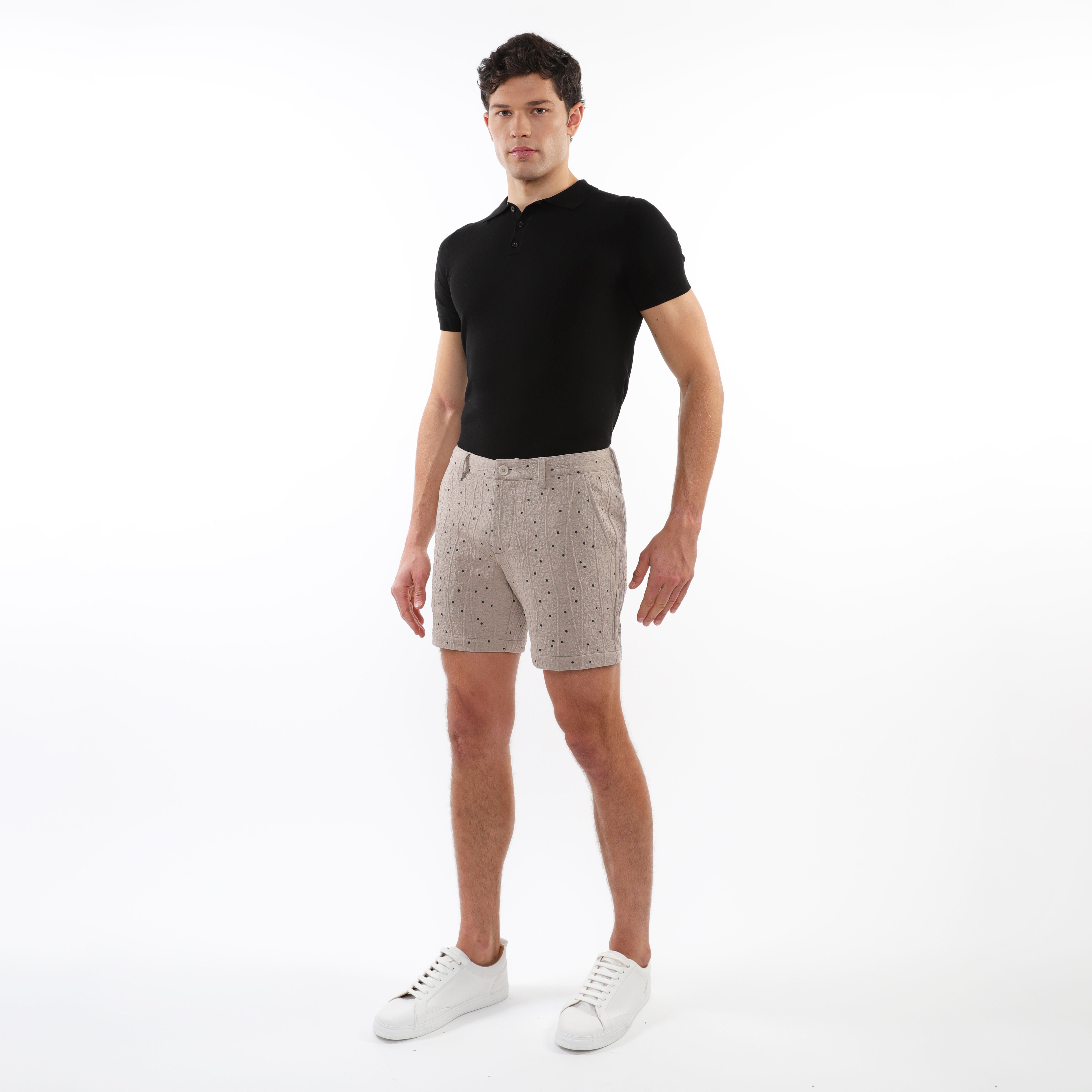 TEXTURED JACQUARD STRETCH CHINO SHORTS