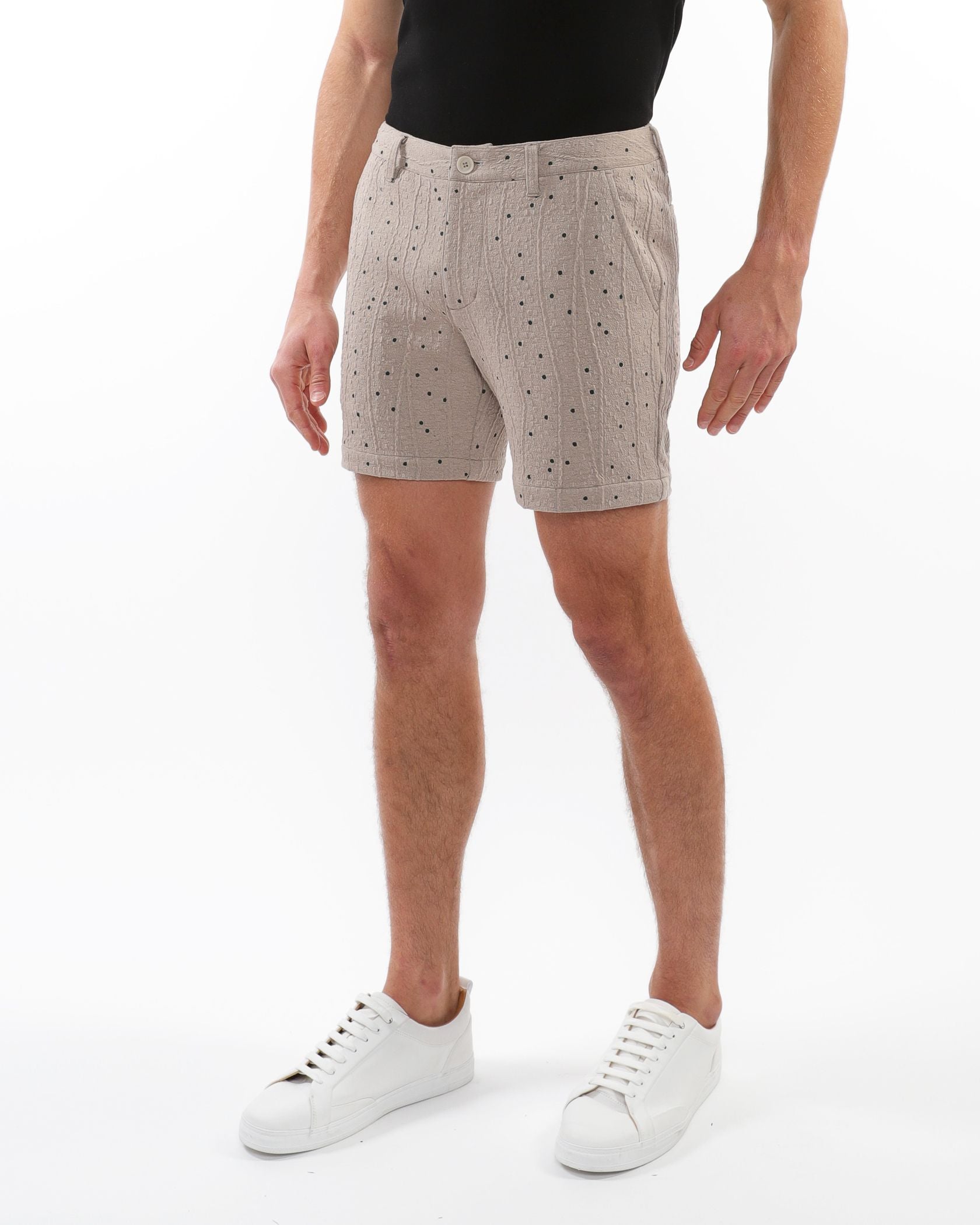 TEXTURED JACQUARD STRETCH CHINO SHORTS