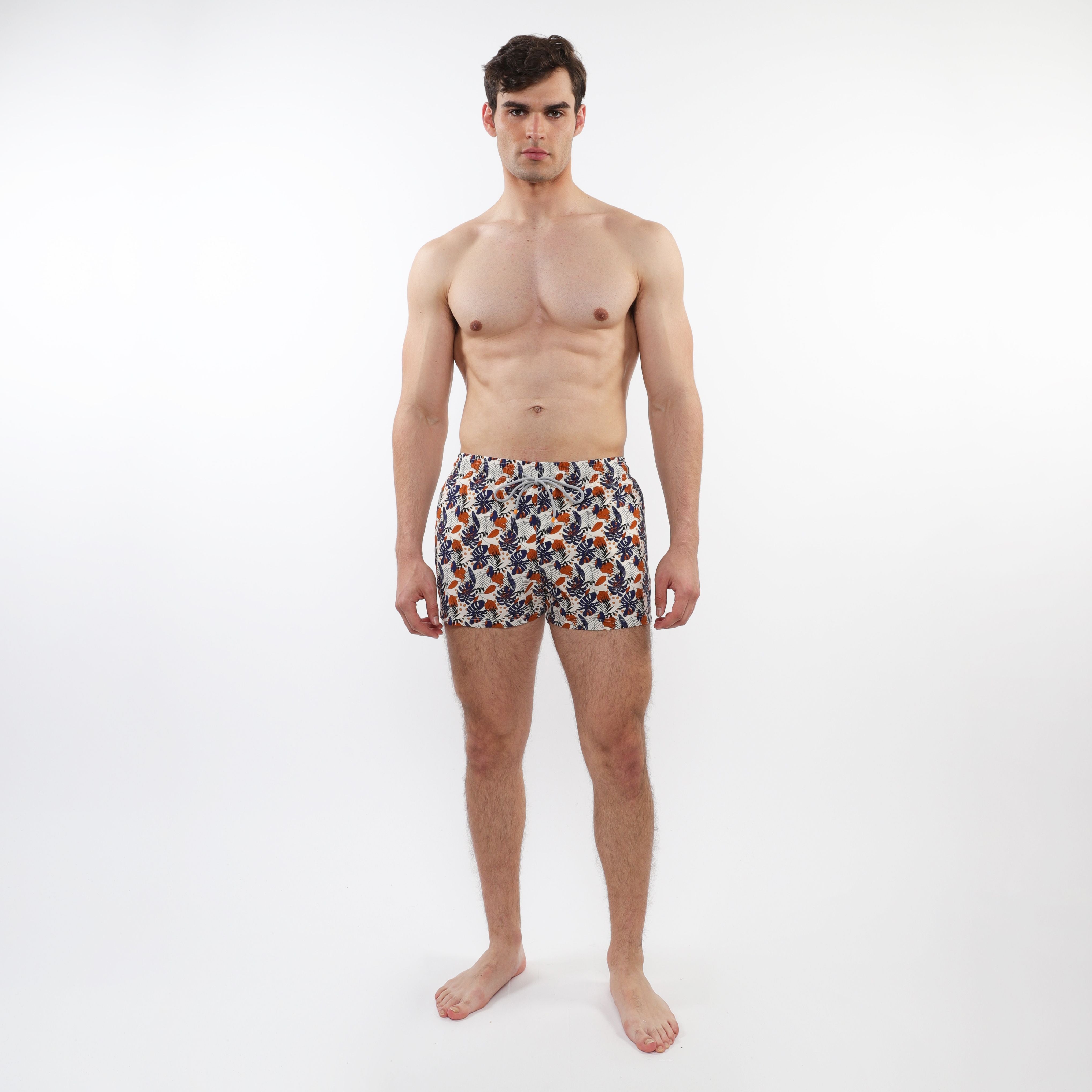 PRINTED SWIM SHORT W/ MESH LINING