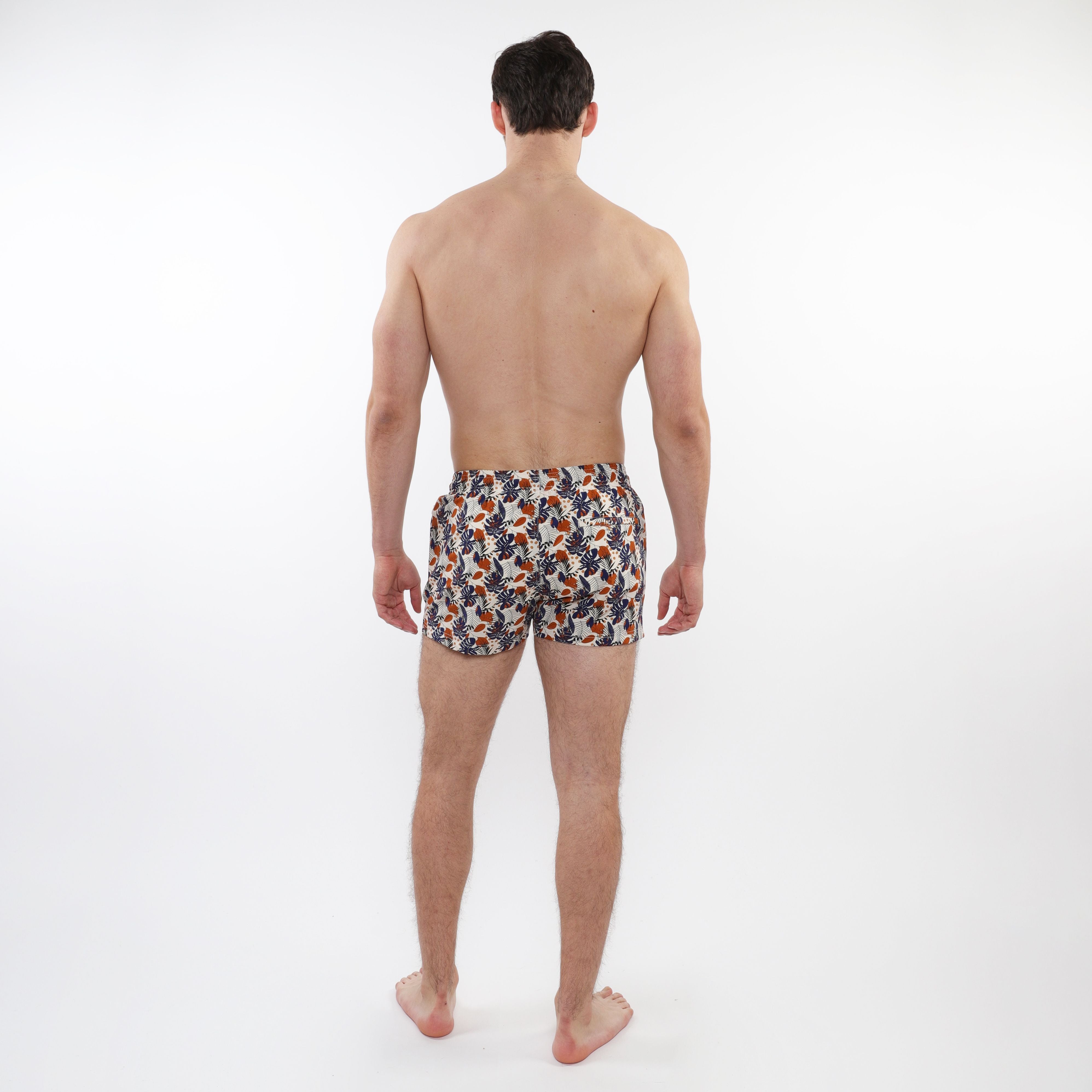 PRINTED SWIM SHORT W/ MESH LINING