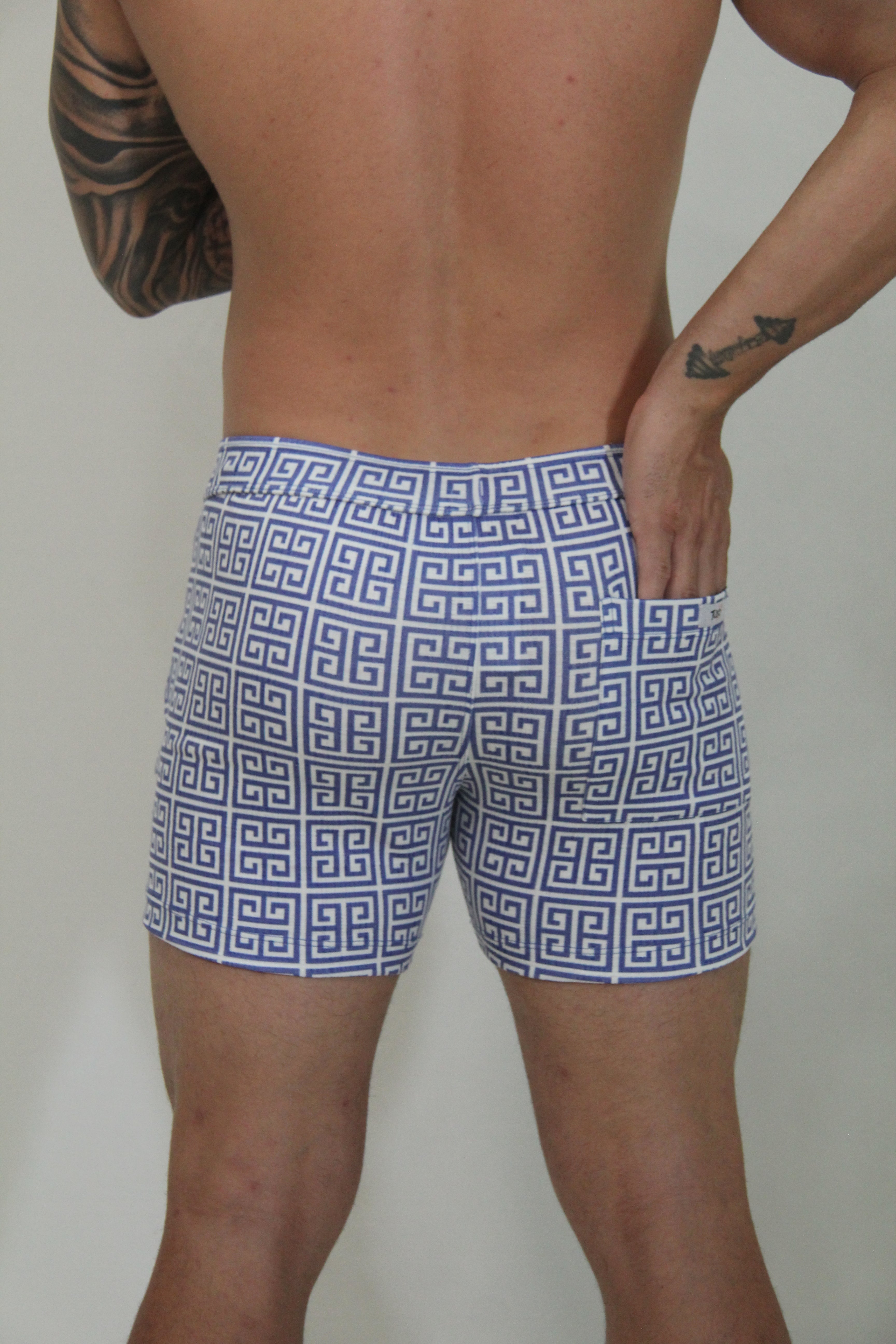 DESIGNER PRINT LINEN TEXTURE SHORTS