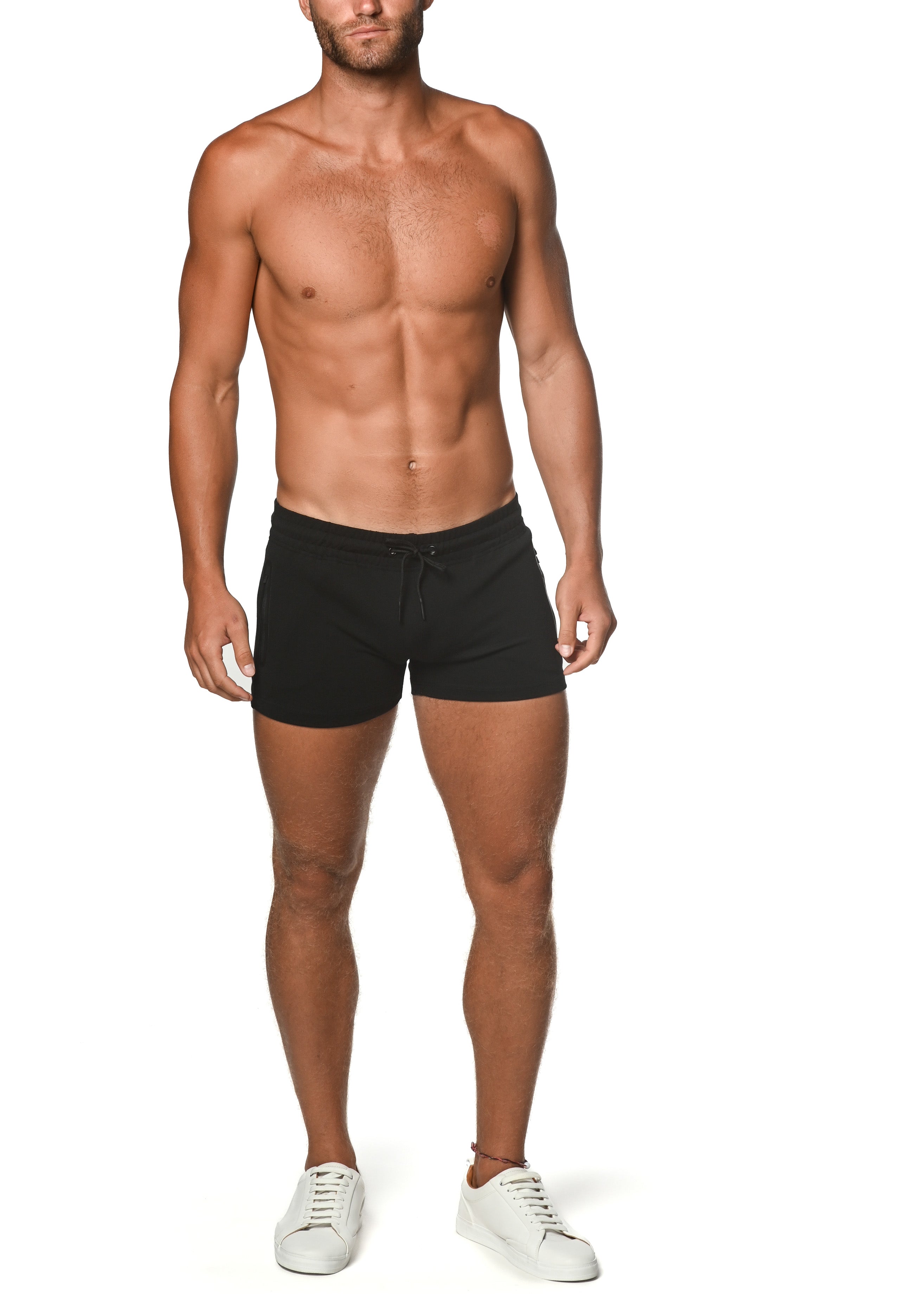 VAULT GYM-TECH STRETCH SHORTS W/ HEAT WELD ZIPPERS