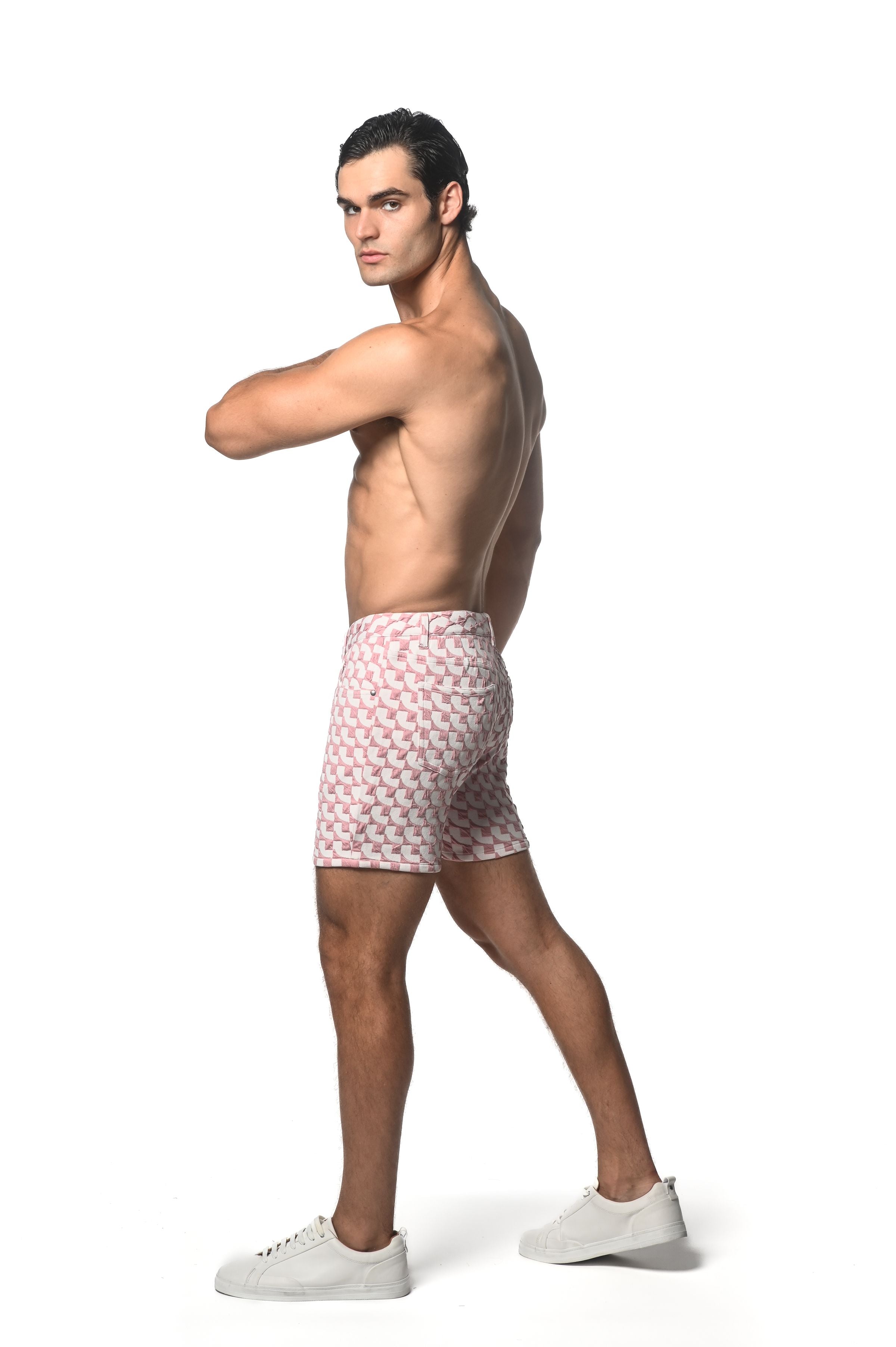 JACQUARD PRINTED STRETCH KNIT SHORT