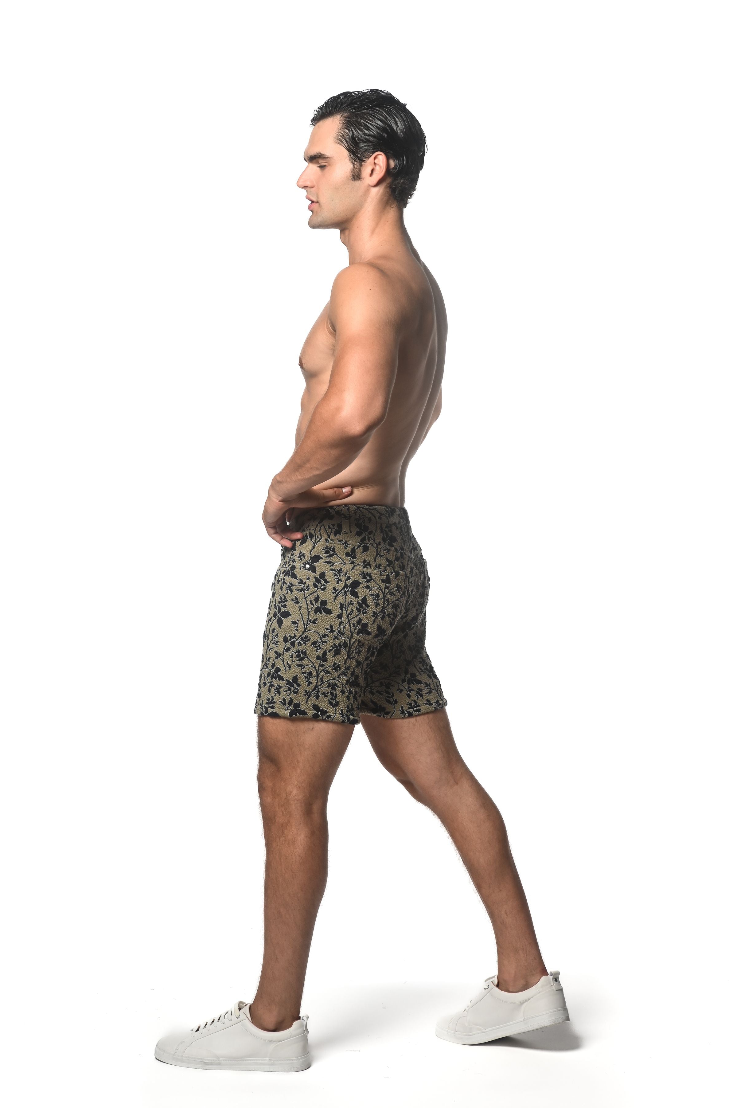 JACQUARD PRINTED STRETCH KNIT SHORT