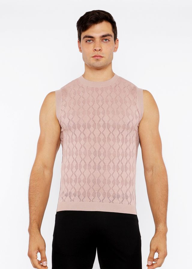 DIAMOND POINTELLE KNIT VEST