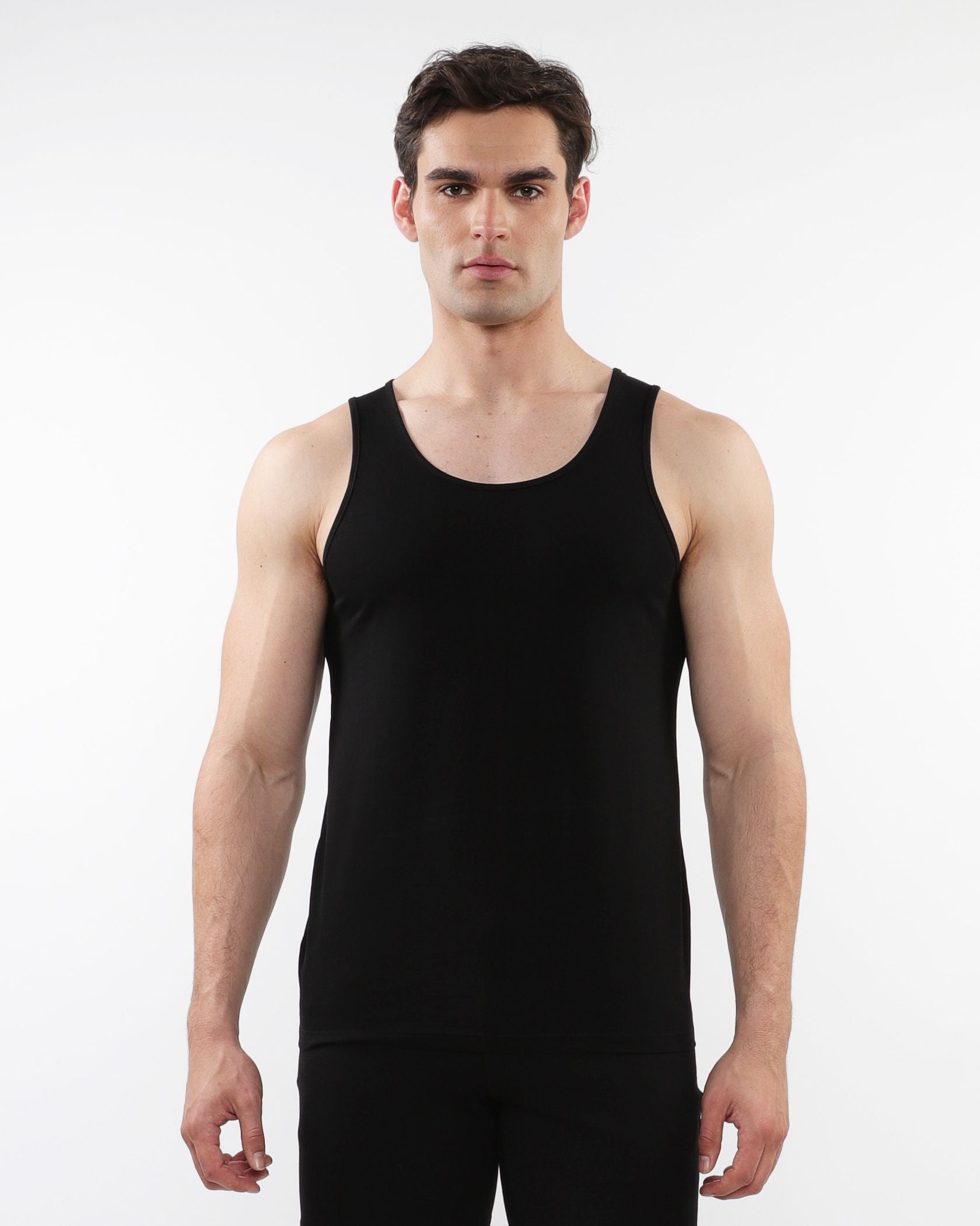 LASER CUT STRETCH JERSEY TANK
