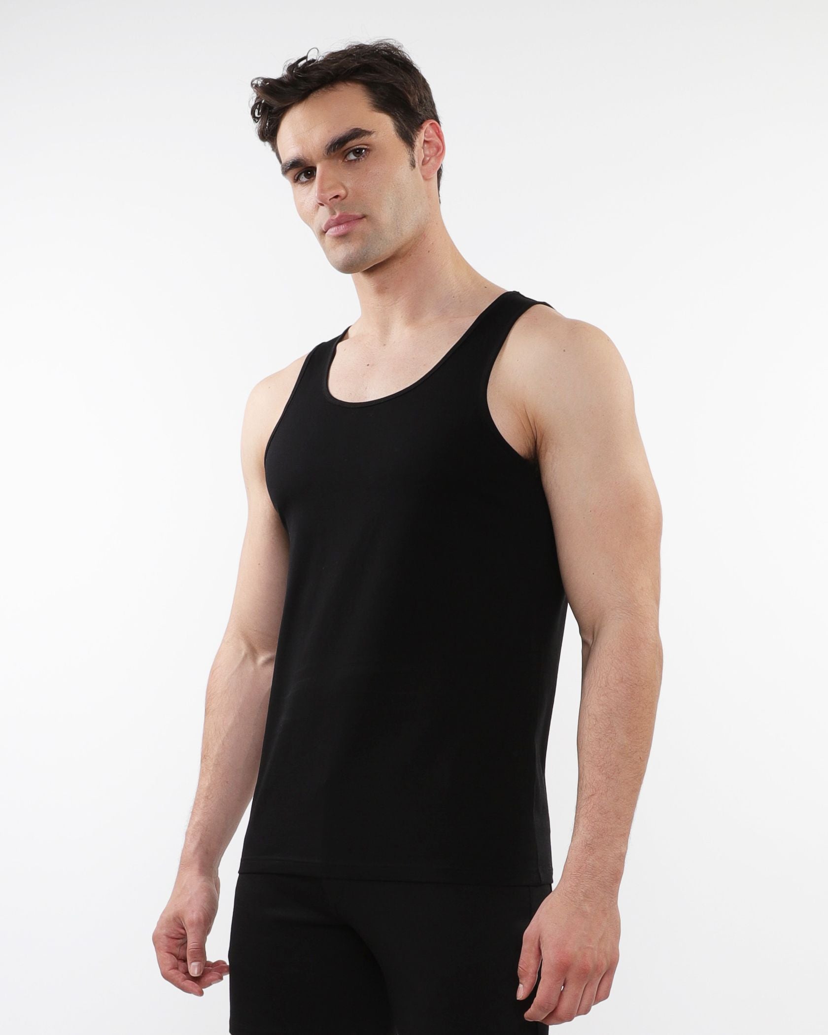 LASER CUT STRETCH JERSEY TANK
