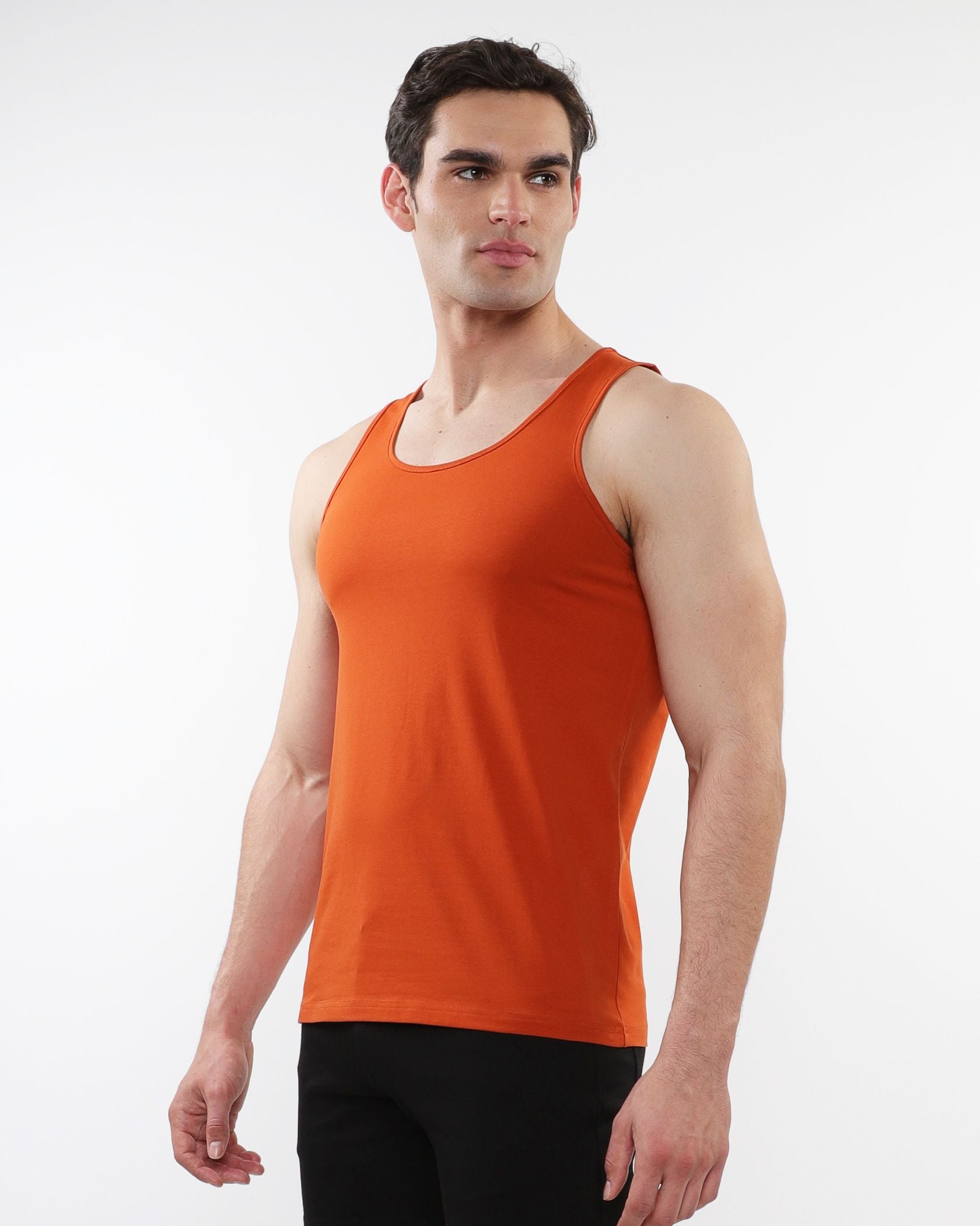 LASER CUT STRETCH JERSEY TANK