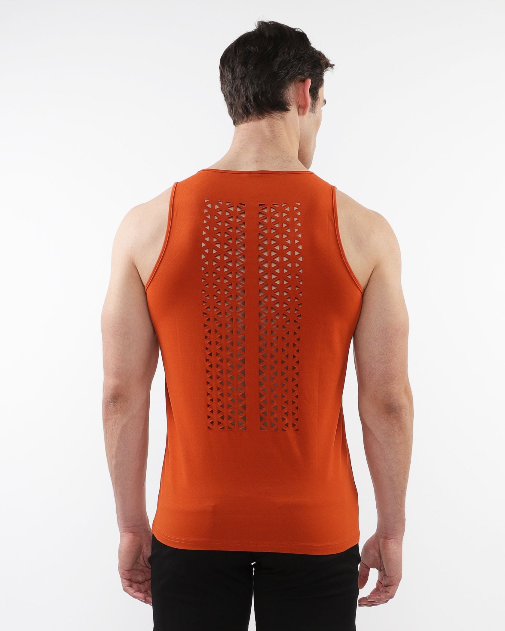 LASER CUT STRETCH JERSEY TANK