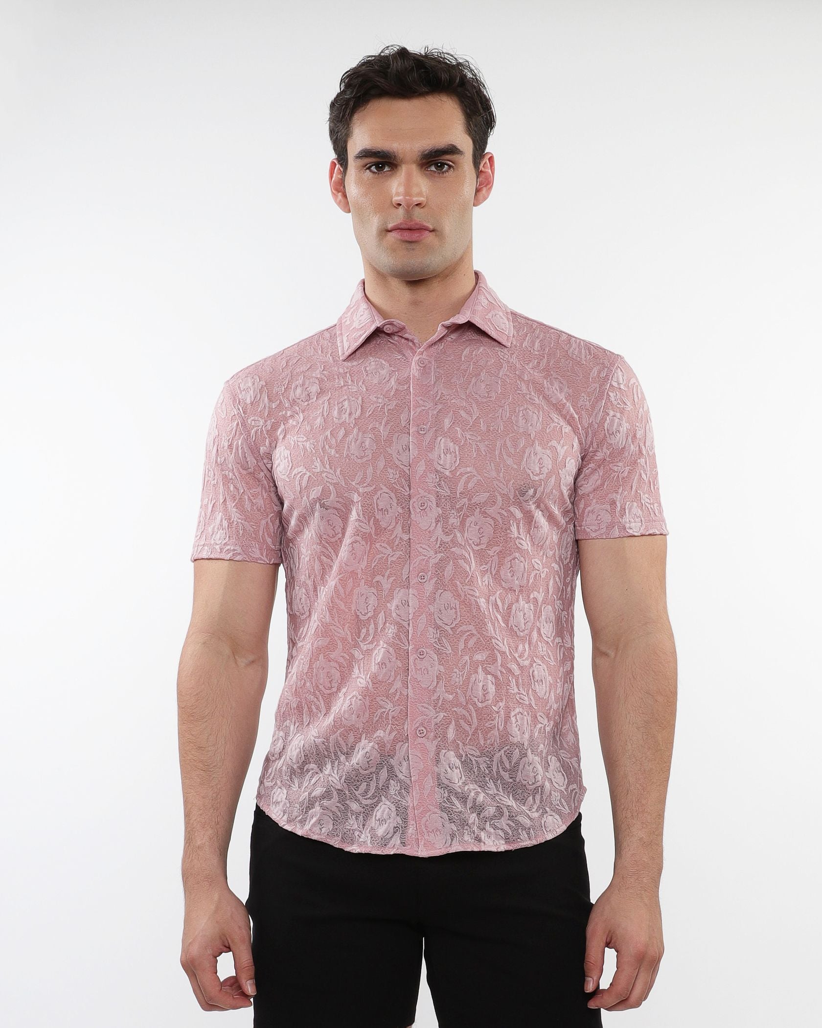 ROSES LEAVES GOSSAMER KNIT S/S SHIRT