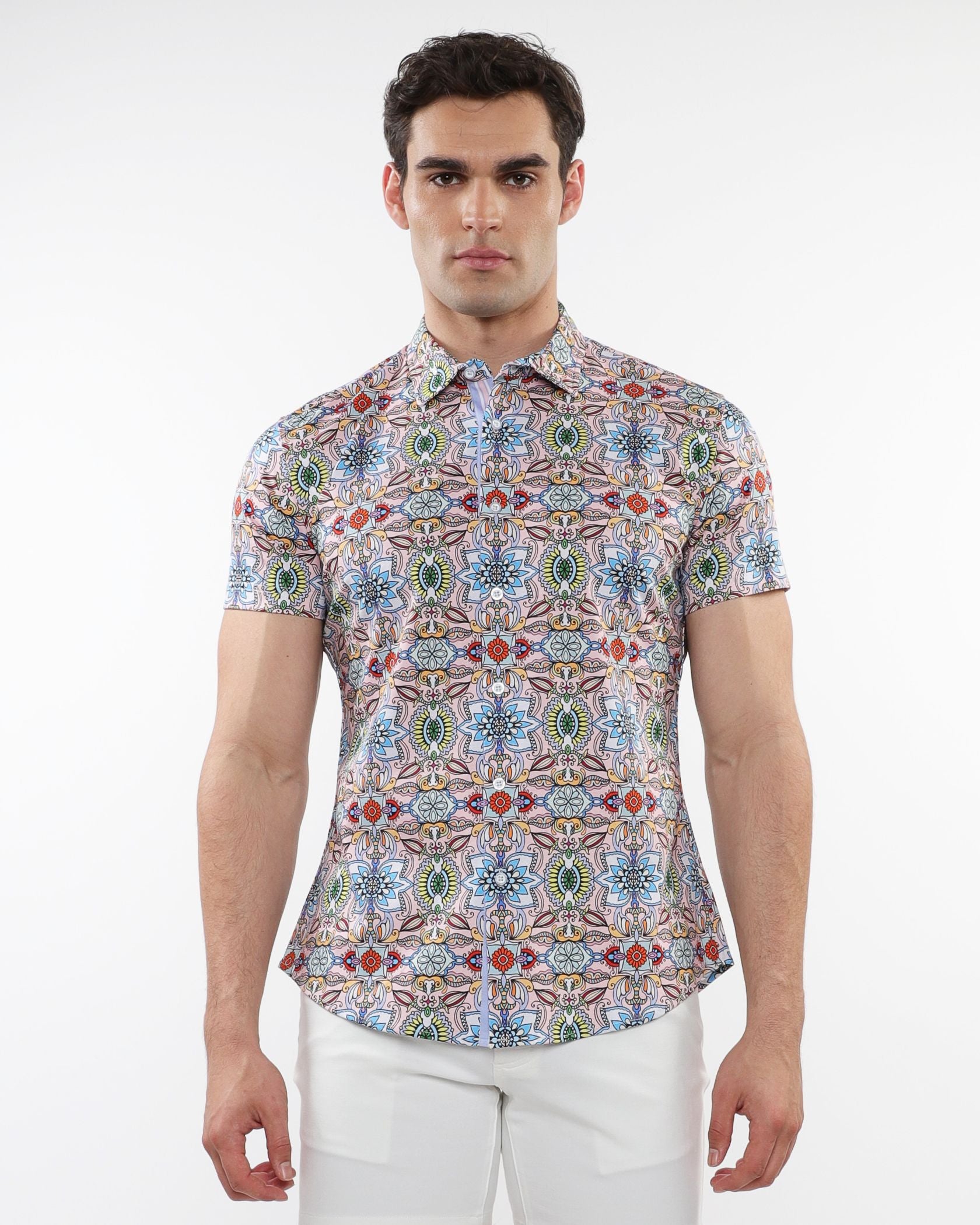 FAUNA PRINT STRETCH KNIT S/S SHIRT