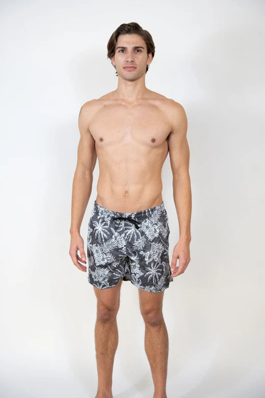 HAWAIIAN PRINT SWIM SHORT