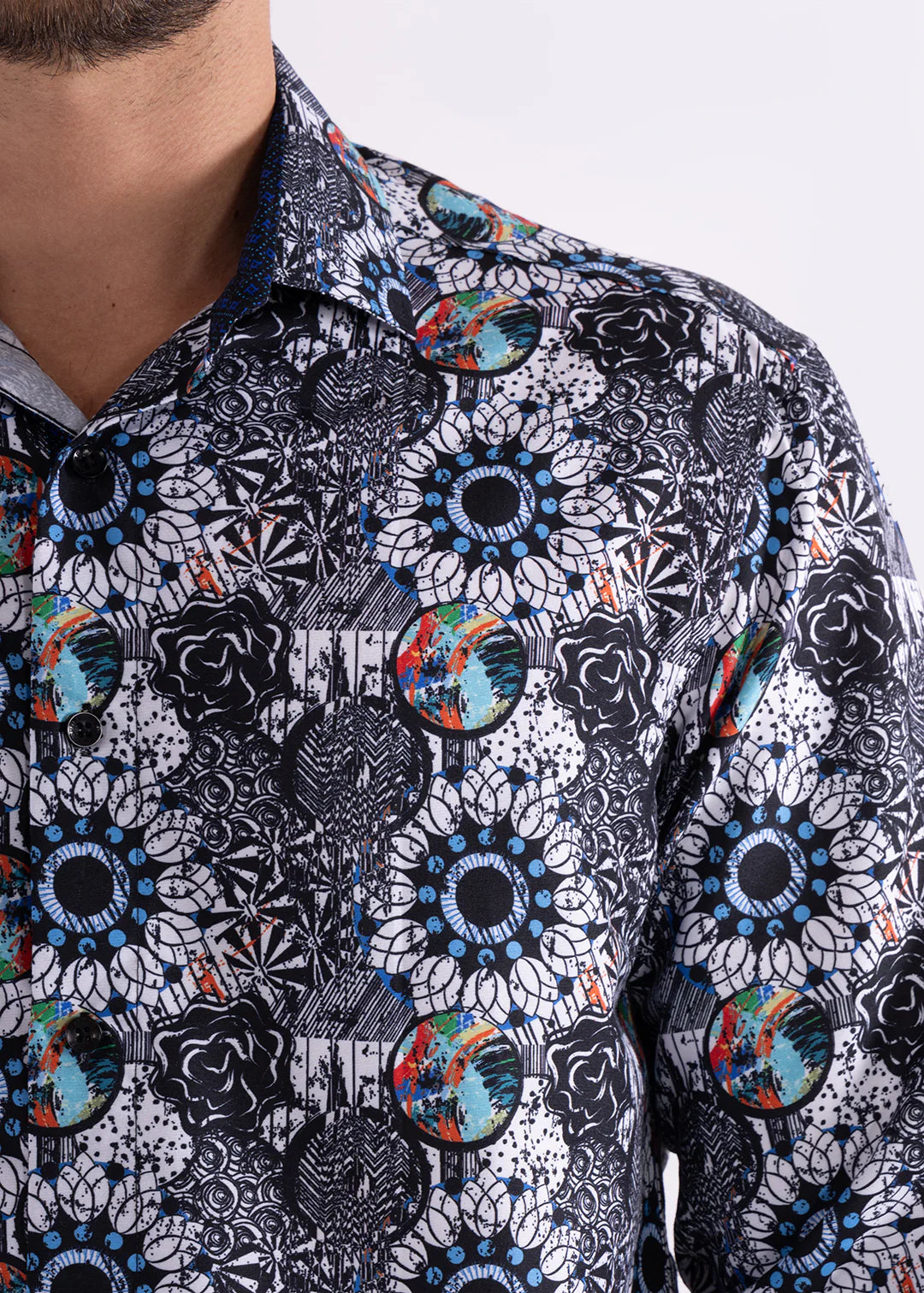 COLORED SHAPES PRINT L/S SHIRT
