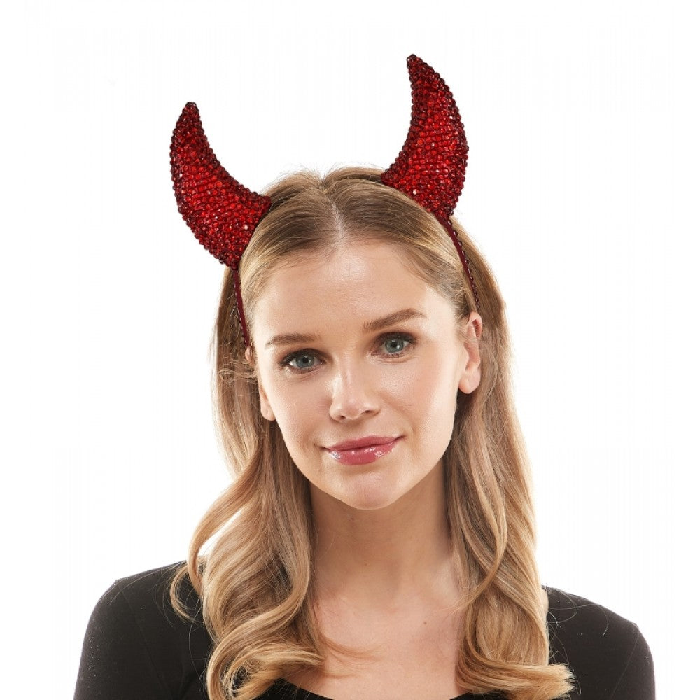 RHINESTONE DEVIL HEADBAND