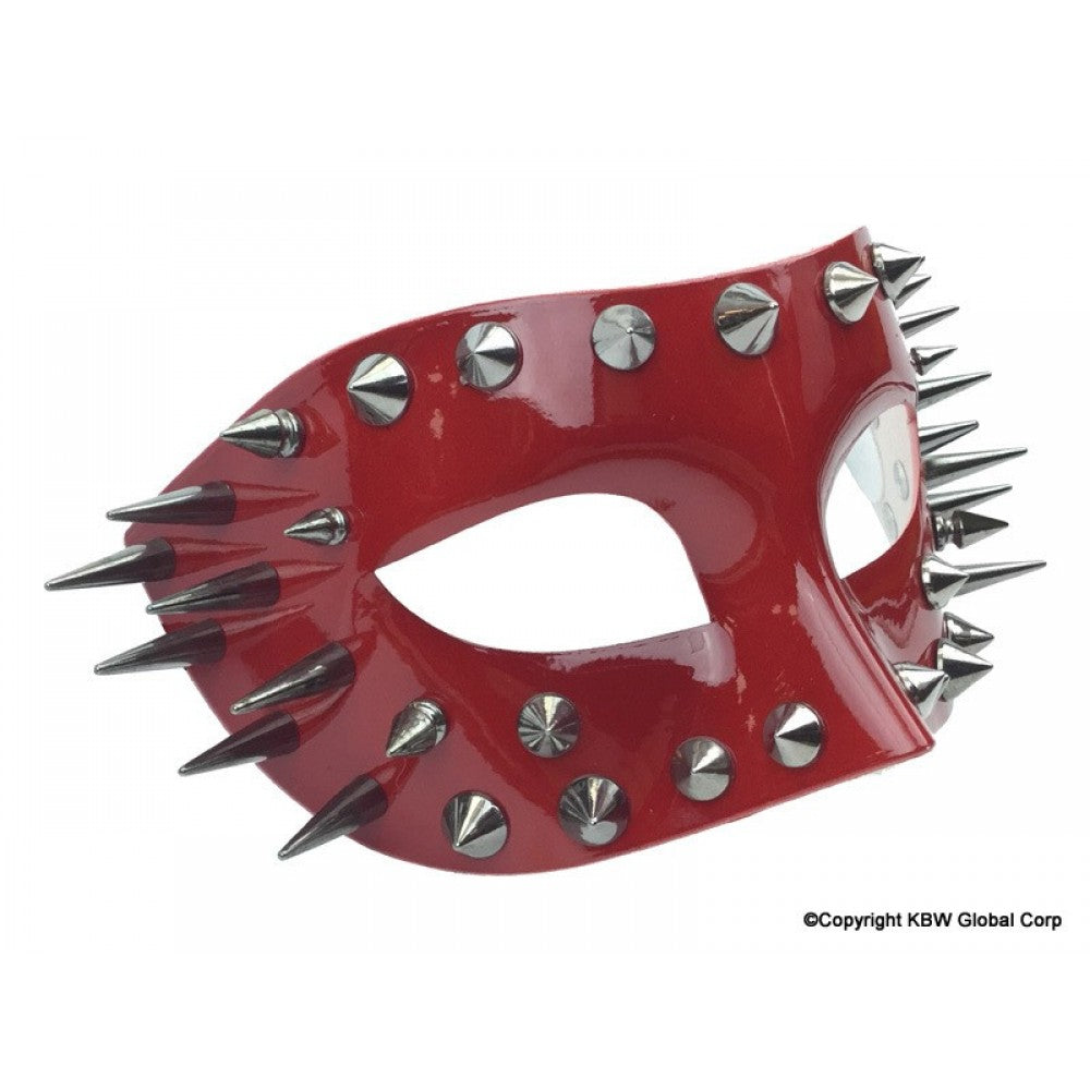 SPIKES HALF FACE MASK - CHOOSE RED OR BLACK