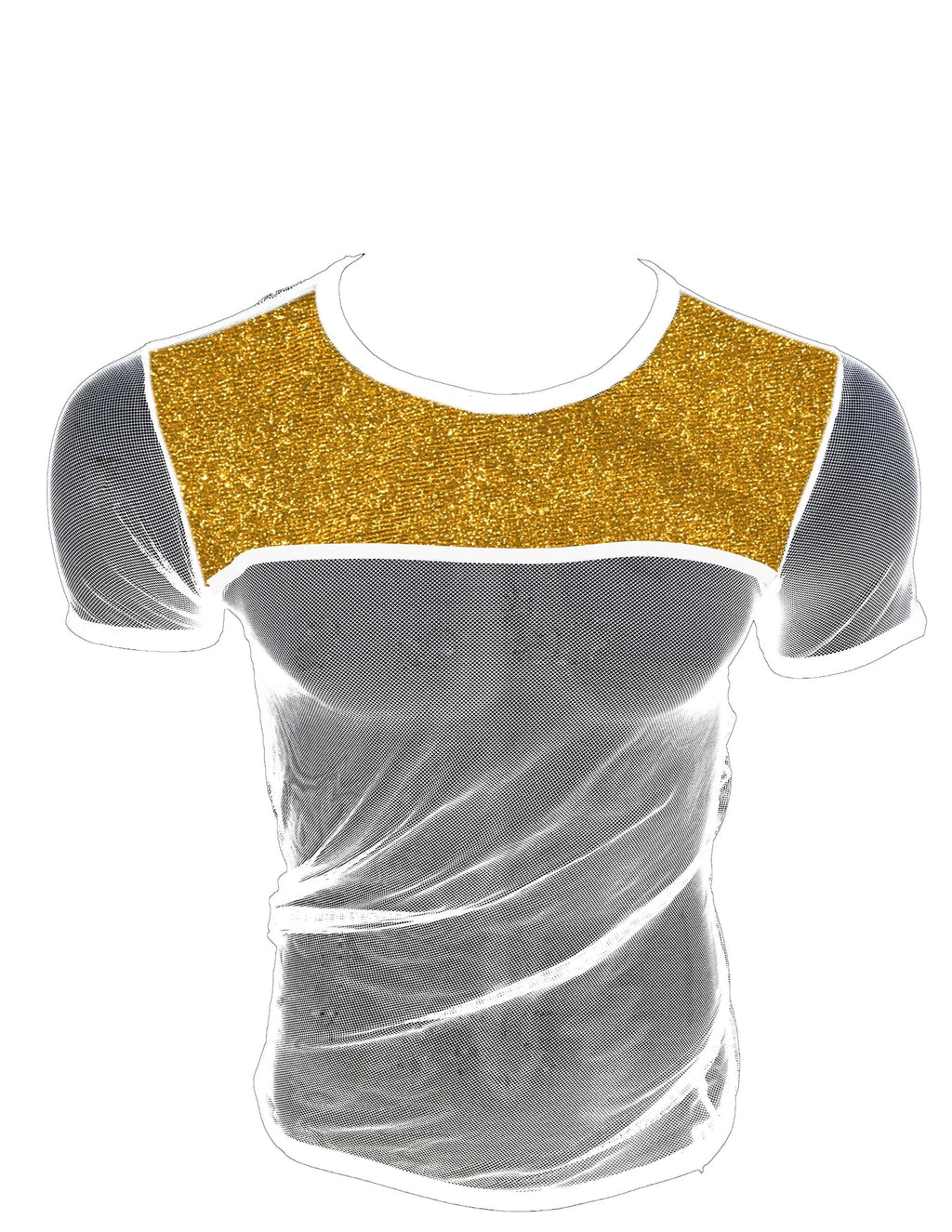 GLITTER TRIM FINE MESH TEE