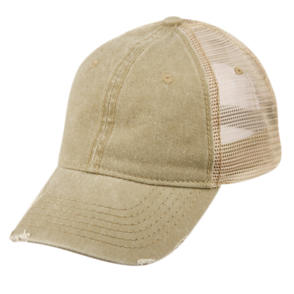PIGMENT DYED WASHED COTTON TRUCKER CAP Available in 3 Colors