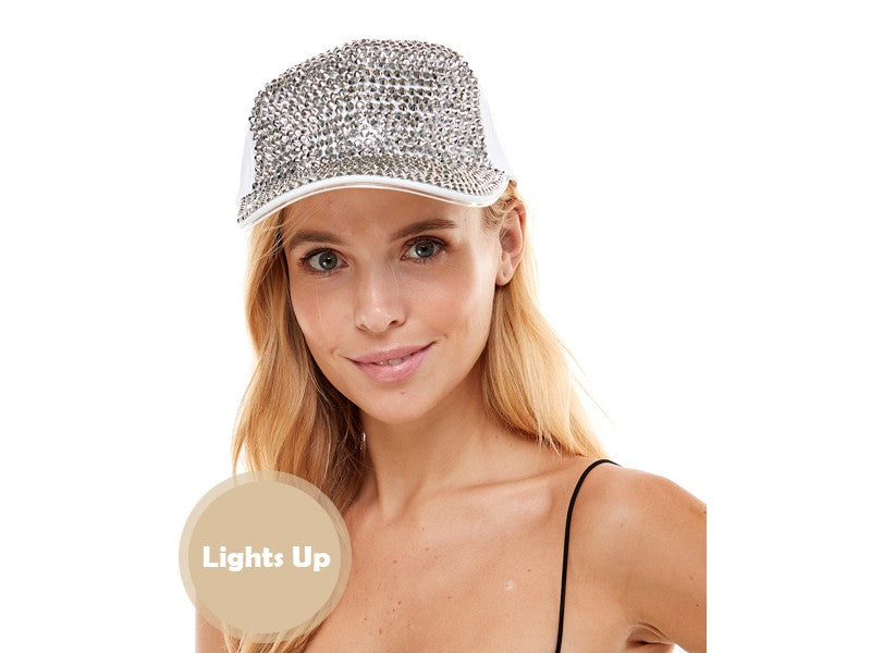 RHINESTONE LIGHT UP CAP