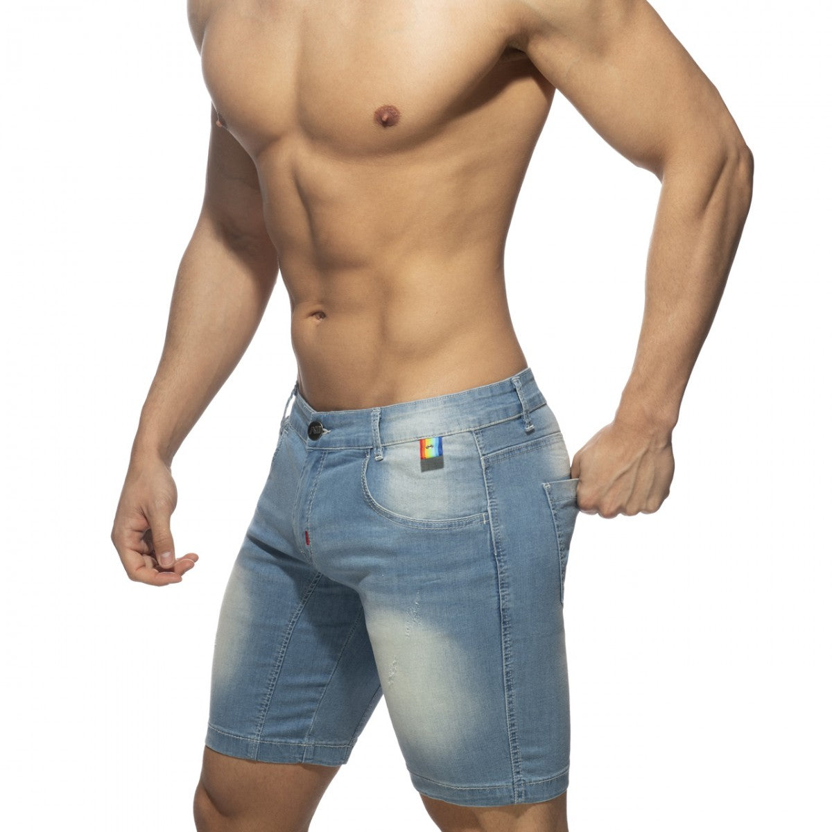 RAINBOW TAPE JEAN SHORT