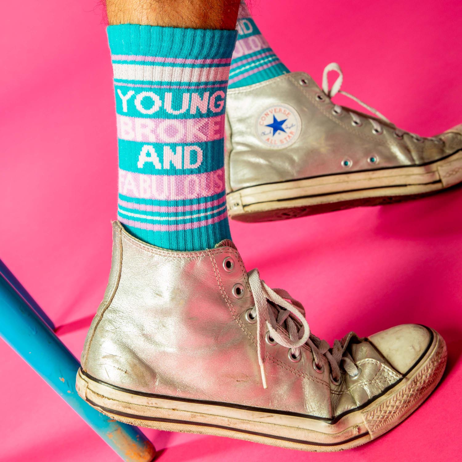 YOUNG BROKE AND FABULOUS CREW SOCKS