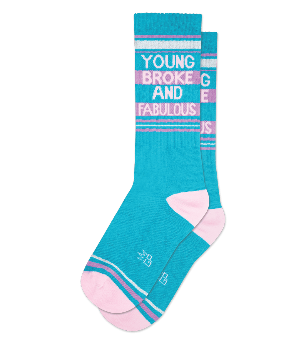 YOUNG BROKE AND FABULOUS CREW SOCKS